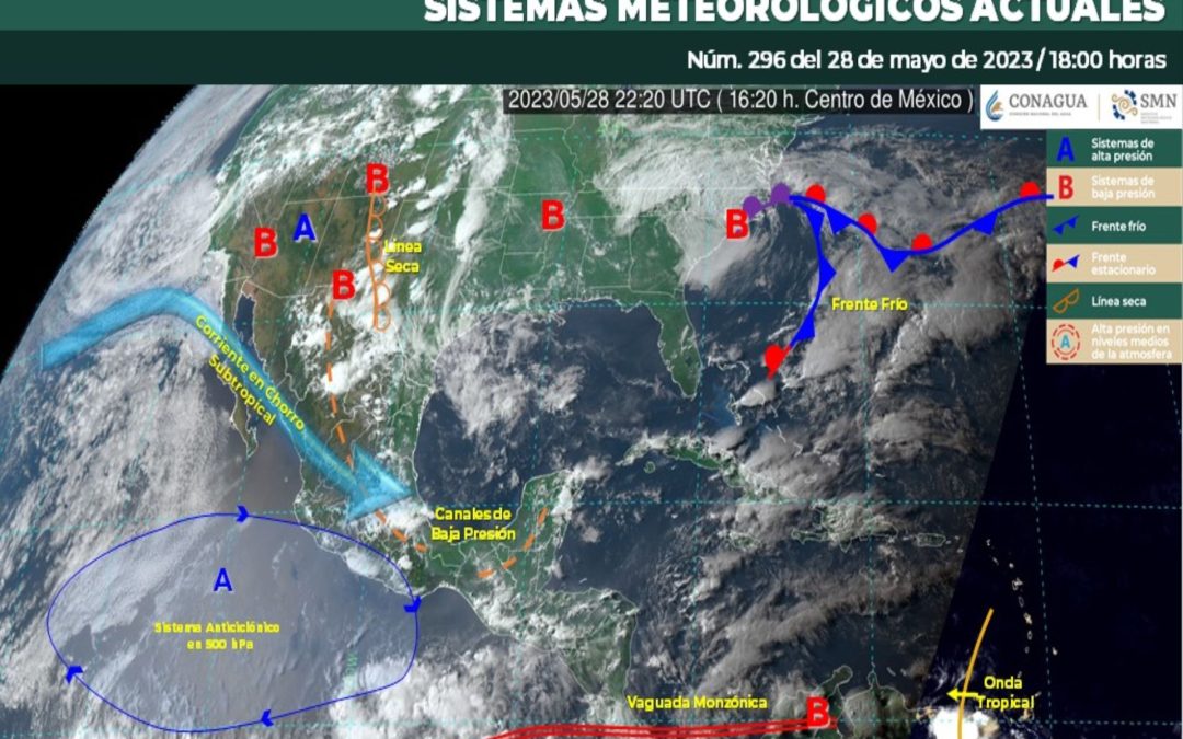 Pronóstico Meteorológico General Vespertino de hoy domingo 28 de Mayo de 2023