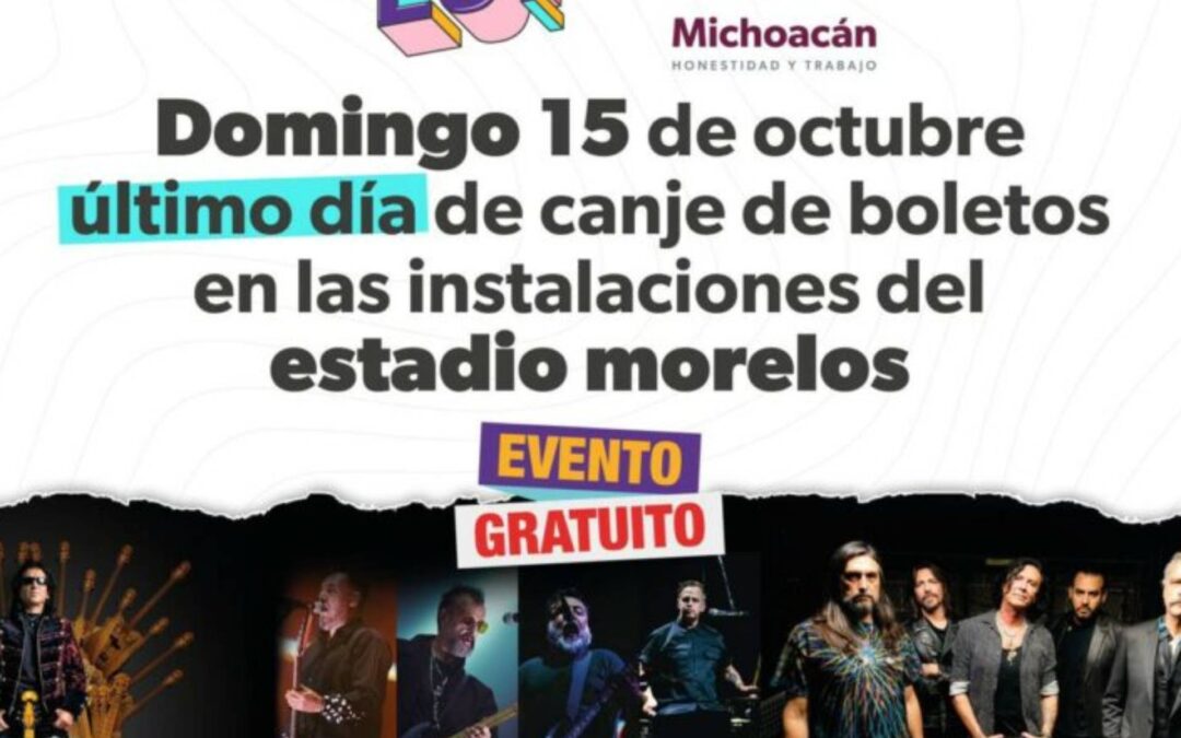 Hoy último día para obtener tus boletos para los conciertos en el Morelos