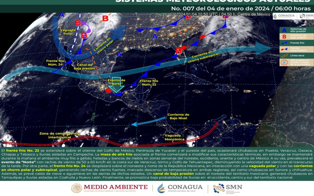 Pronóstico Meteorológico General Matutino de hoy jueves 04 de Enero de 2024