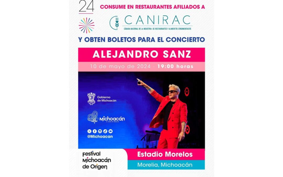 Conoce los restaurantes que te llevan al concierto de Alejandro Sanz en el Festival de Origen 