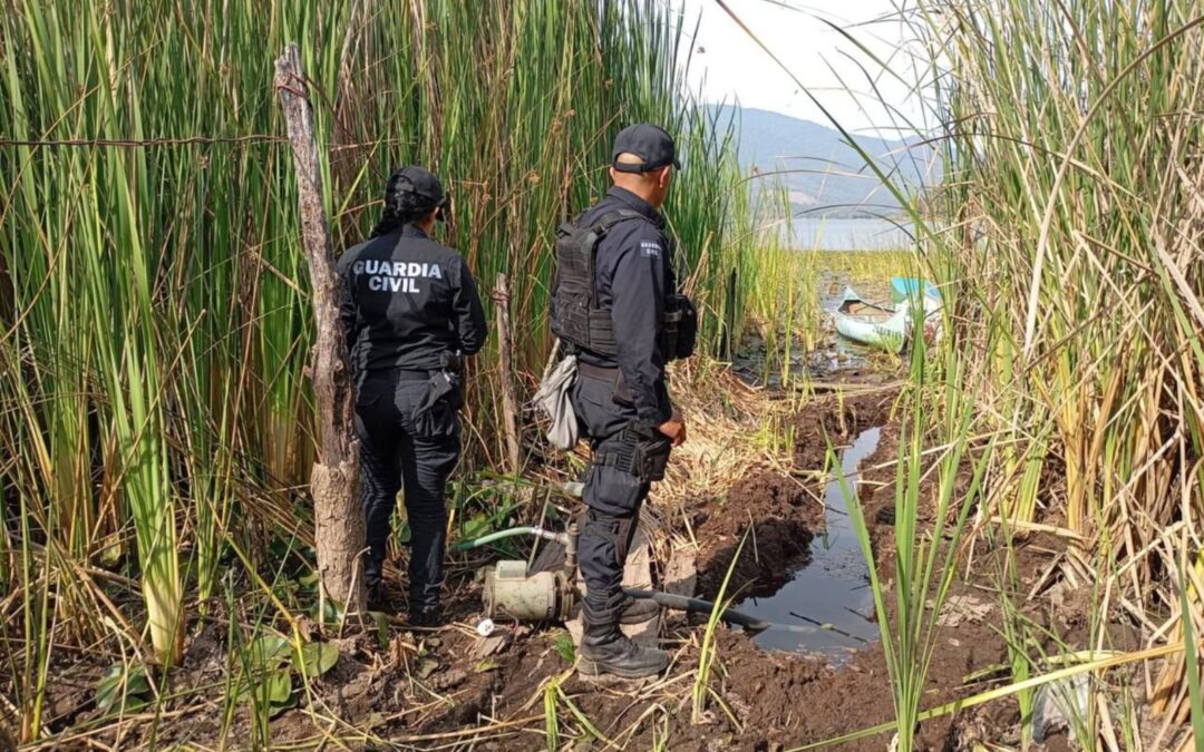 SSP desactiva 3 tomas ilegales de agua en el lago de Zirahuén 