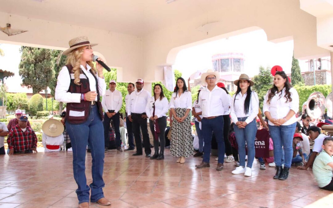 Sandra Garibay, mostró su confianza en que la 4T será el proyecto ganador en Tancítaro.