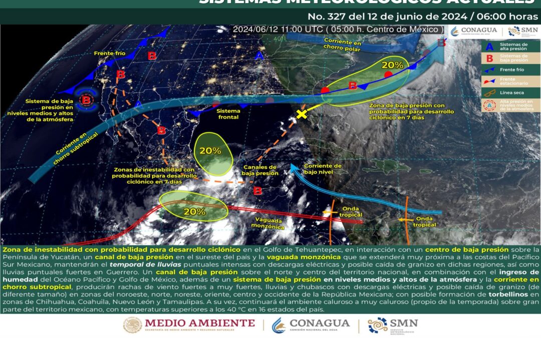 Pronóstico Meteorológico General Matutino de hoy Miércoles 12 de Junio del 2024