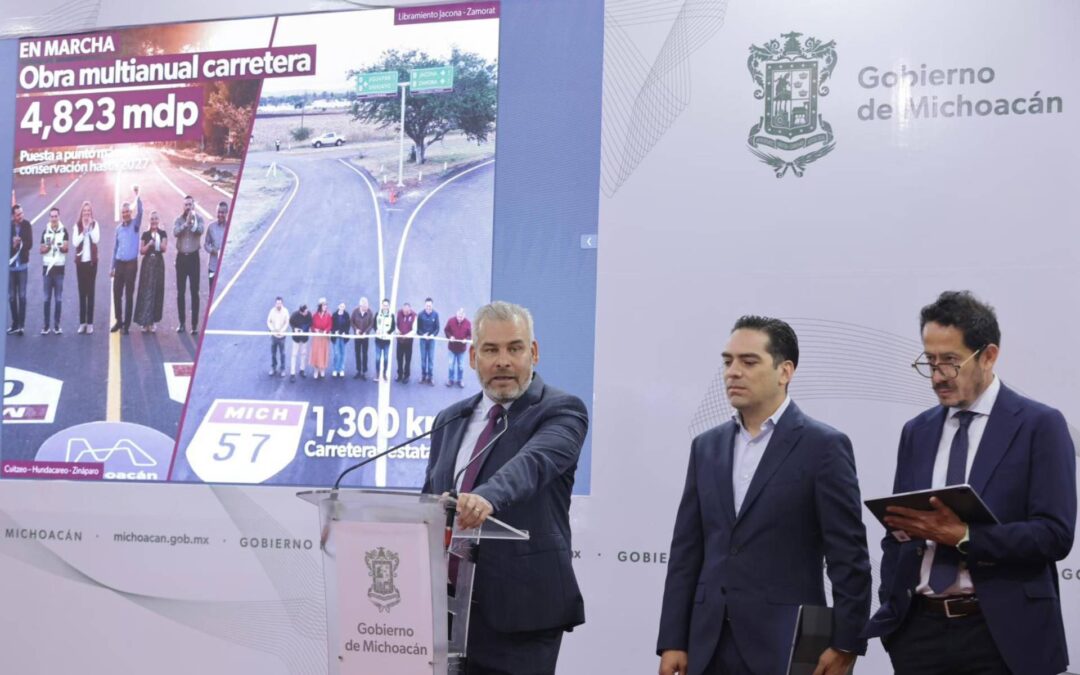 Bedolla propone a Sheinbaum autopista de la agroexportación Uruapan-Zamora