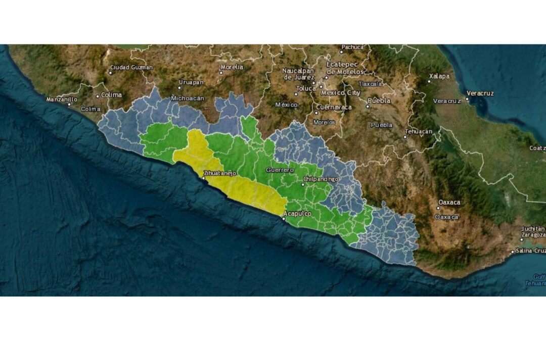 Emiten alerta preventiva para 20 municipios de Michoacán por tormenta tropical John