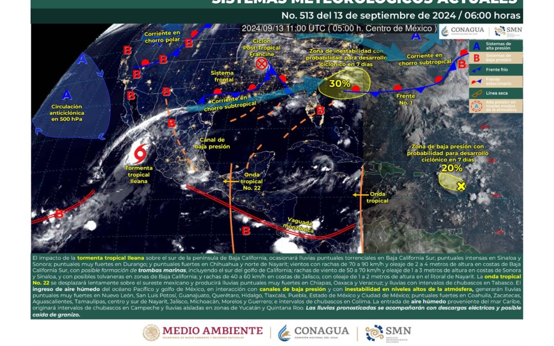 Pronóstico Meteorológico General Matutino de hoy Viernes 13 de Septiembre