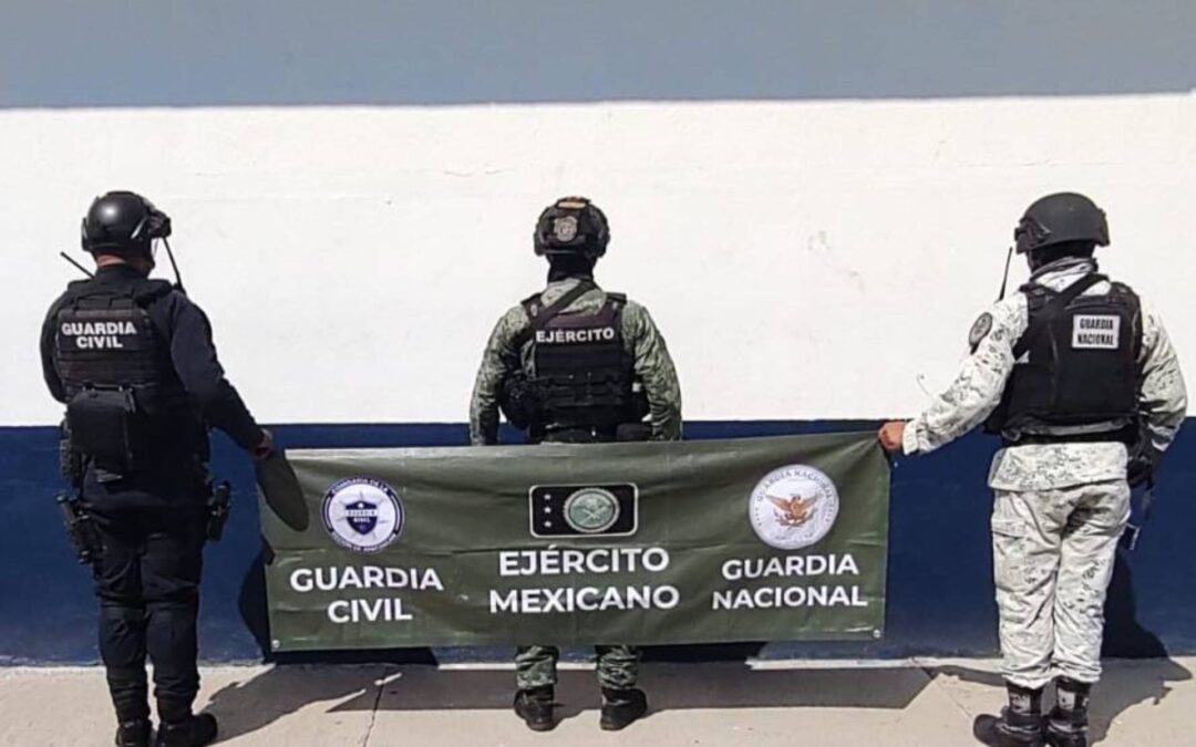 En operativo Ejercito Mexicano, GN, y GC aseguran  arma de fuego, cartuchos y una persona de origen extranjero