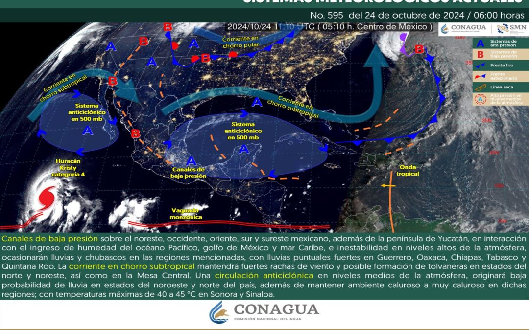 Pronóstico Meteorológico General Matutino de hoy Jueves 24 de Octubre de 2024