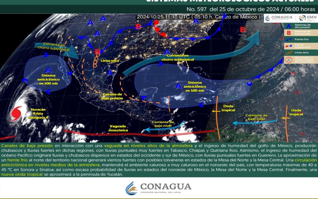 Pronóstico Meteorológico General Matutino de hoy Viernes 25 de Octubre de 2024