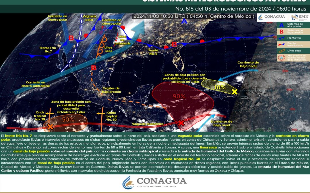 Pronóstico Meteorológico General Matuino de hoy Domingo 03 de Noviembre de 2024