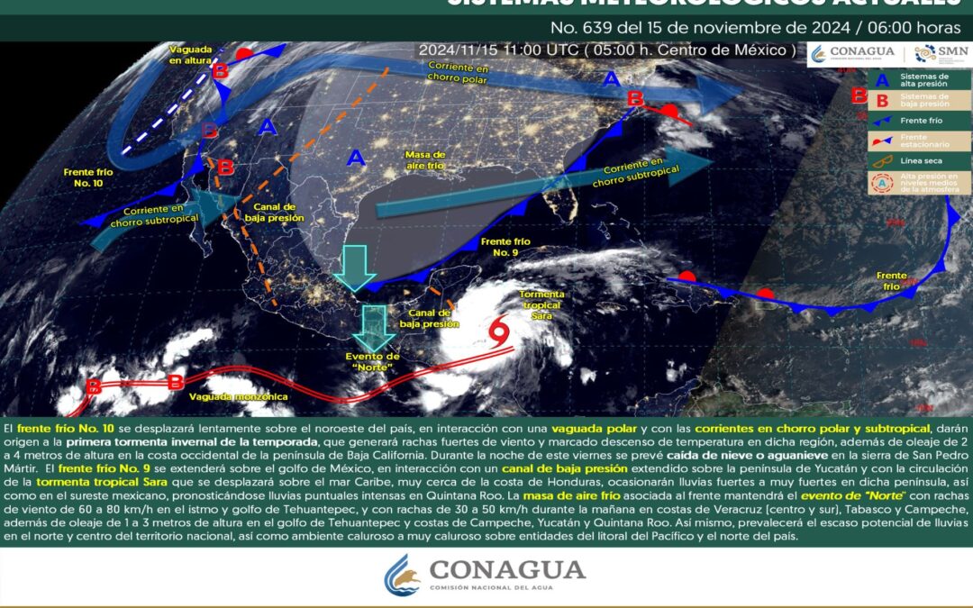 Pronóstico Meteorológico General Matutino de hoy Viernes 15 de Noviembre de 2024