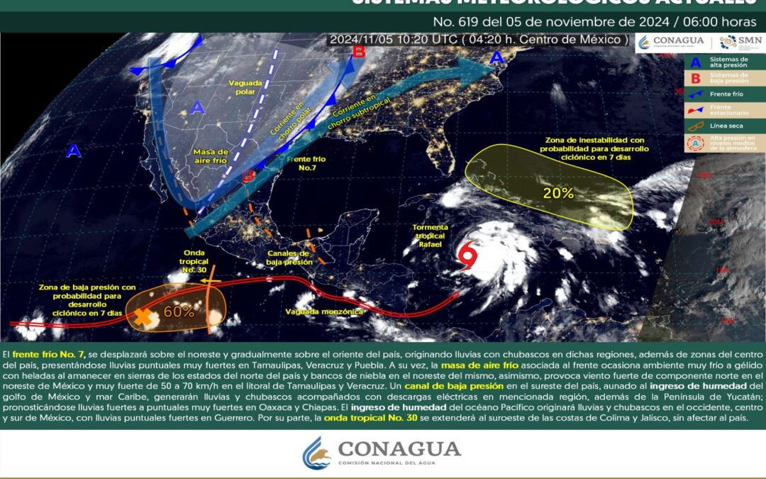 Pronóstico Meteorológico General Matutino de hoy Martes 05 de Noviembre de 2024