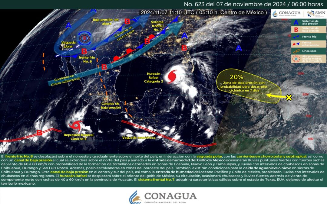 Pronóstico Meteorológico General Matutino de hoy Jueves 07 de Noviembre de 2024