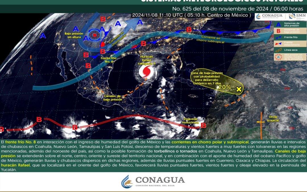 Pronóstico Meteorológico General Matutino de hoy Viernes 08 de Noviembre de 2024