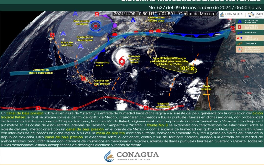 Pronóstico Meteorológico General Matutino de hoy Sábado 09 de Noviembre de 2024