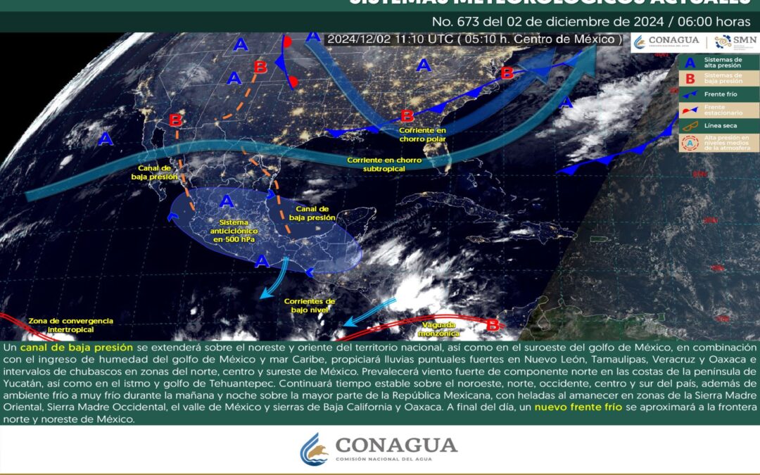 Pronóstico Meteorológico General Matutino de hoy Lunes 02 de Noviembre de 2024