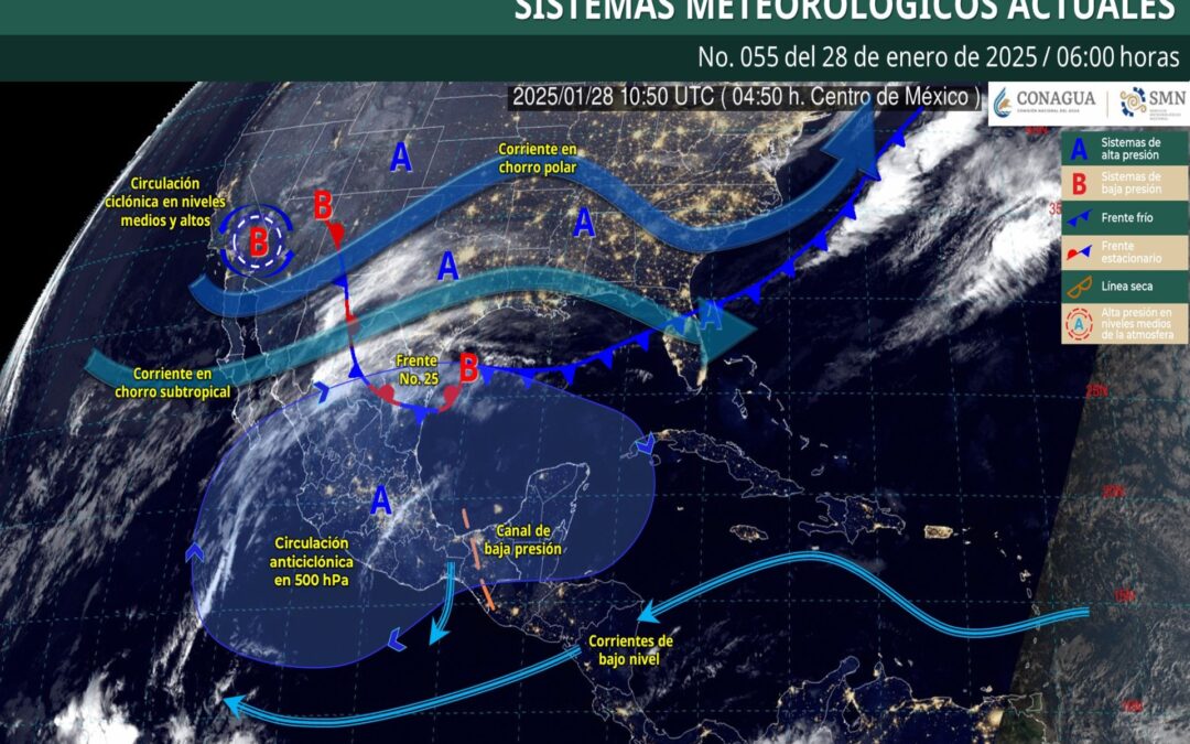 Pronóstico Meteorológico General Matutino de hoy Martes 28 de Enero de 2025.