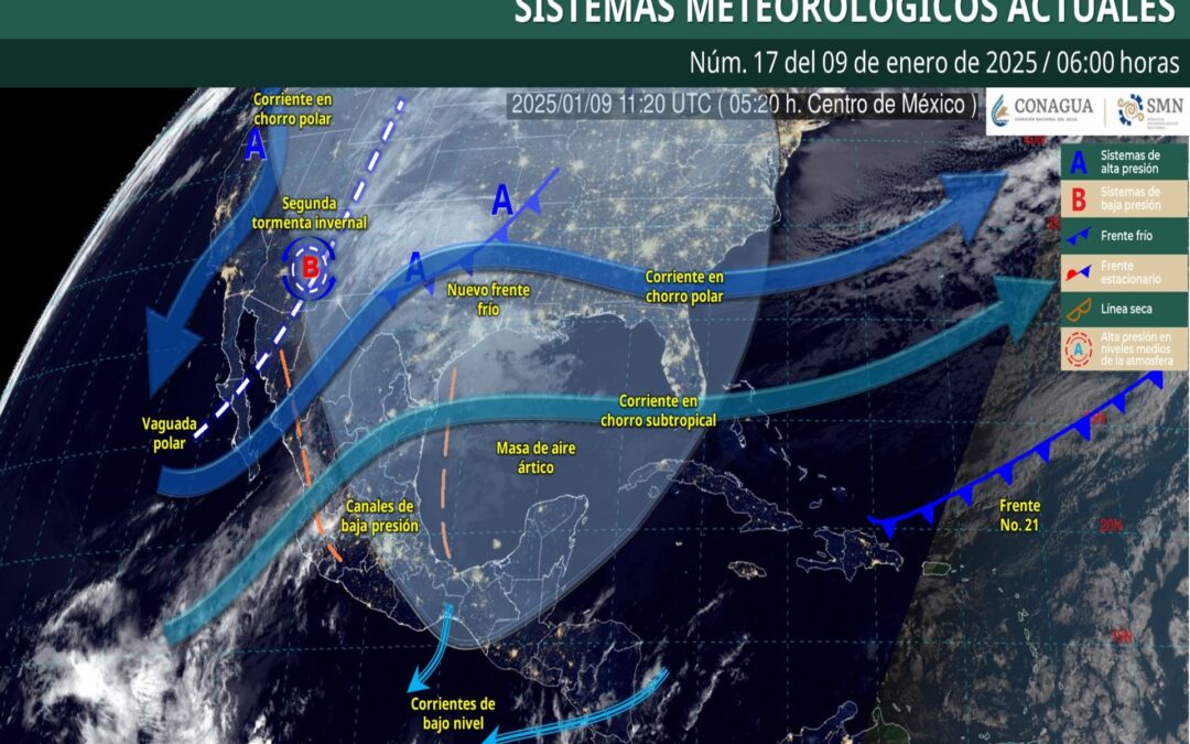 Pronóstico Meteorológico General Matutino de hoy Jueves 09 de Enero de 2025.