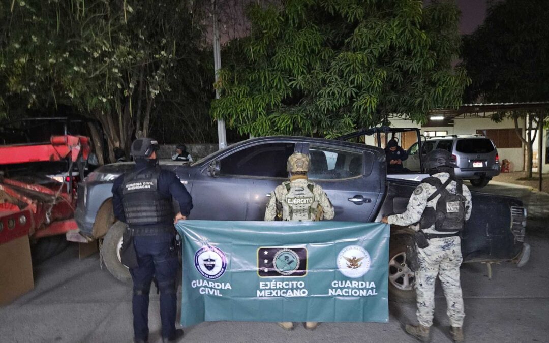 Tres vehículos con reporte de robo asegurados en Apatzingán: SSP.