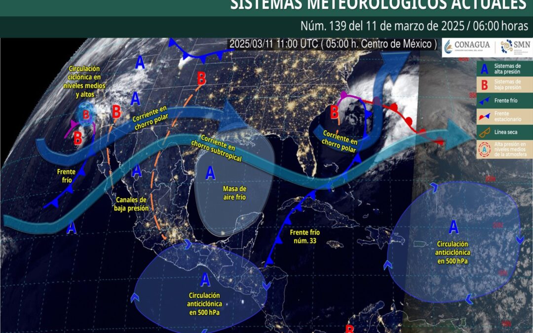 Pronóstico Meteorológico General Matutino de hoy Martes 11 de Marzo de 2025.