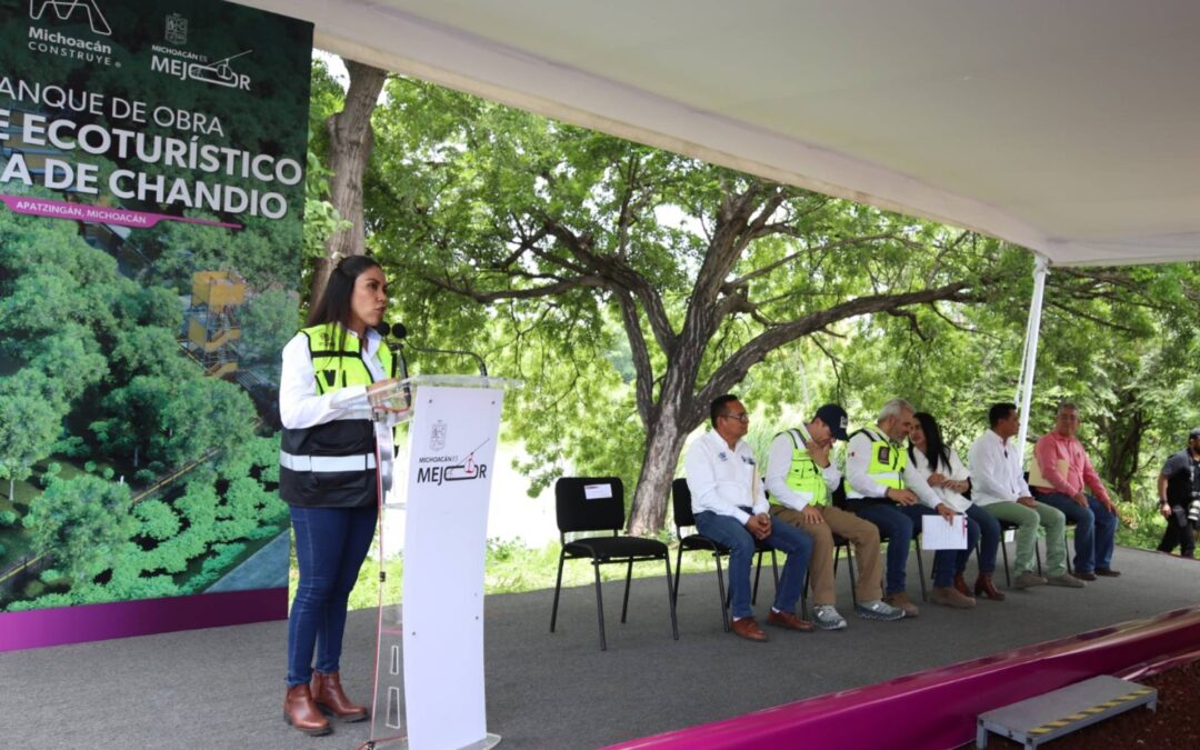 El Gobernador Bedolla y la Alcaldesa Fanny Arreola, dan arranque a la obra «Parque Ecoturístico Laguna Chandio».
