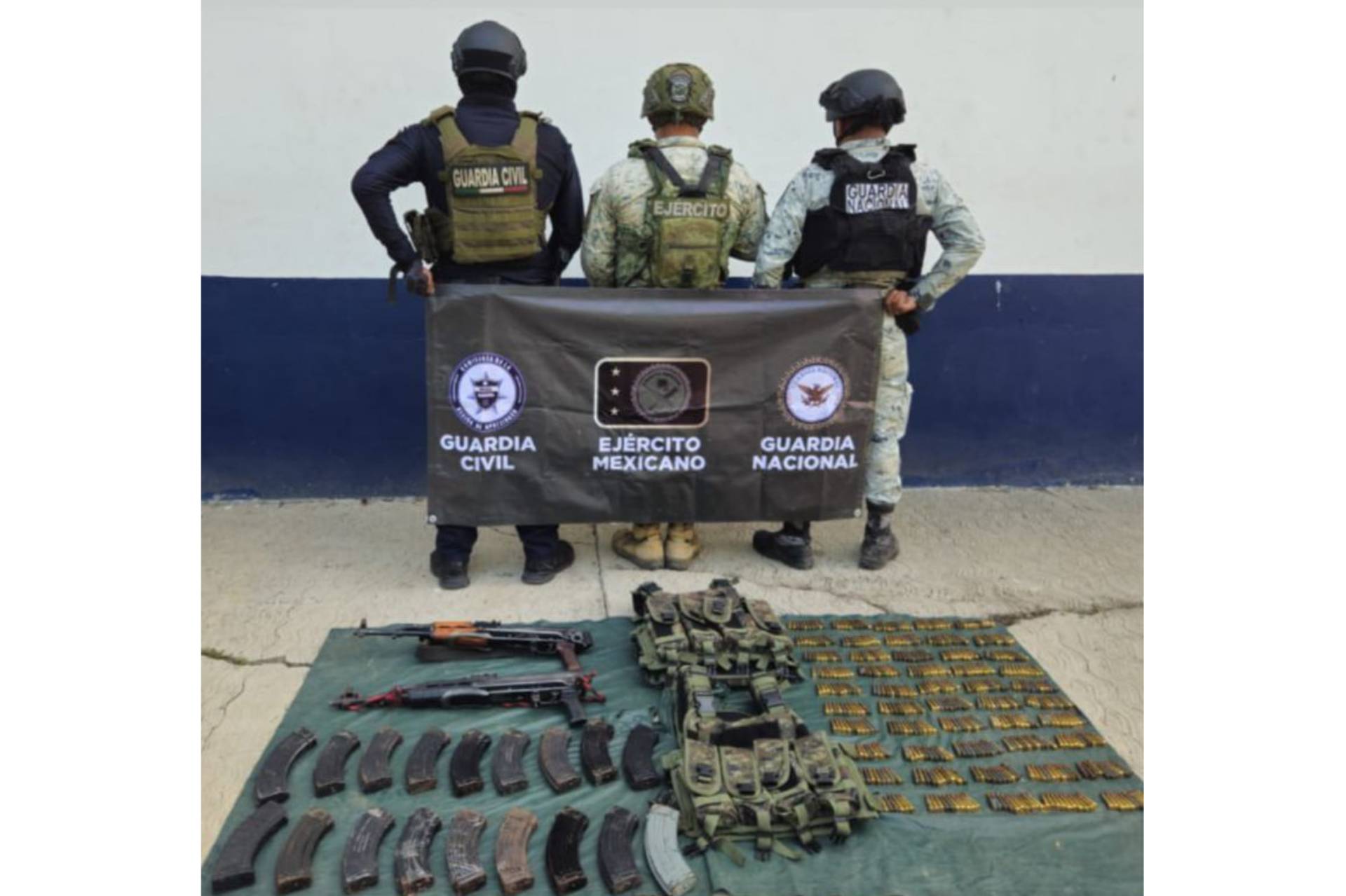 SSP y Defensa aseguran armamento y vehículos en Buenavista.