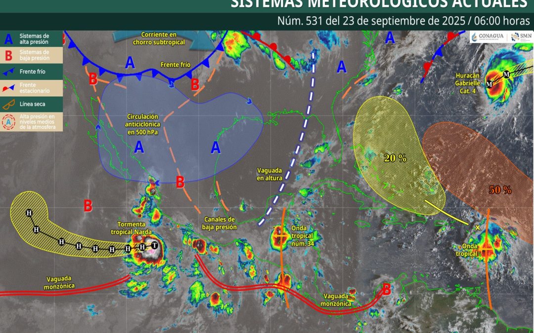 Pronóstico Meteorológico General Matutino de hoy Martes 23 de Septiembre de 2025.