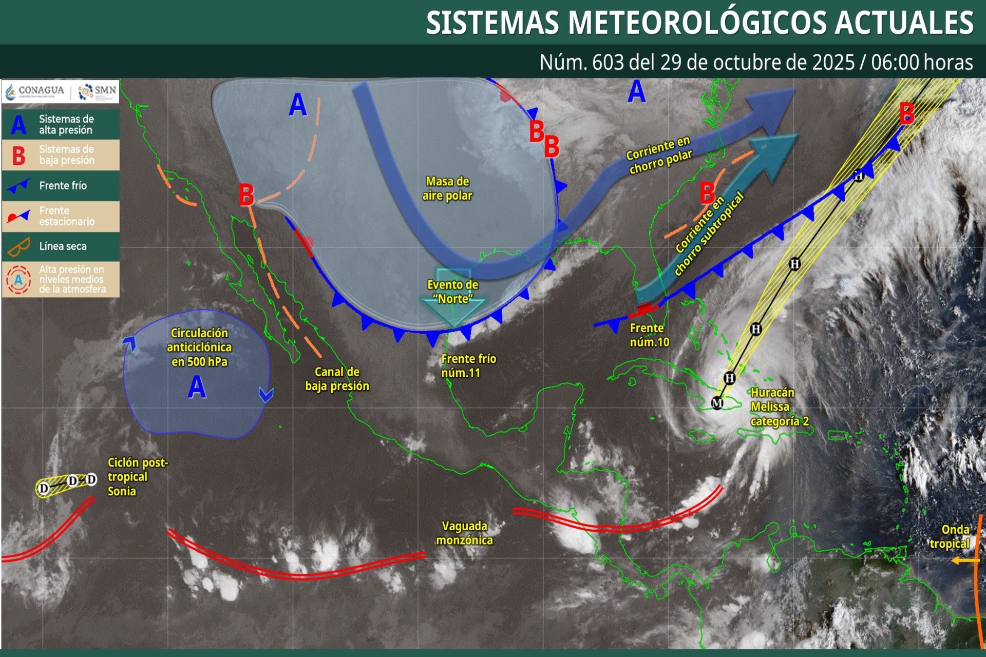 Pronóstico Meteorológico General Matutino de hoy Miércoles 29 de Octubre de 2025.