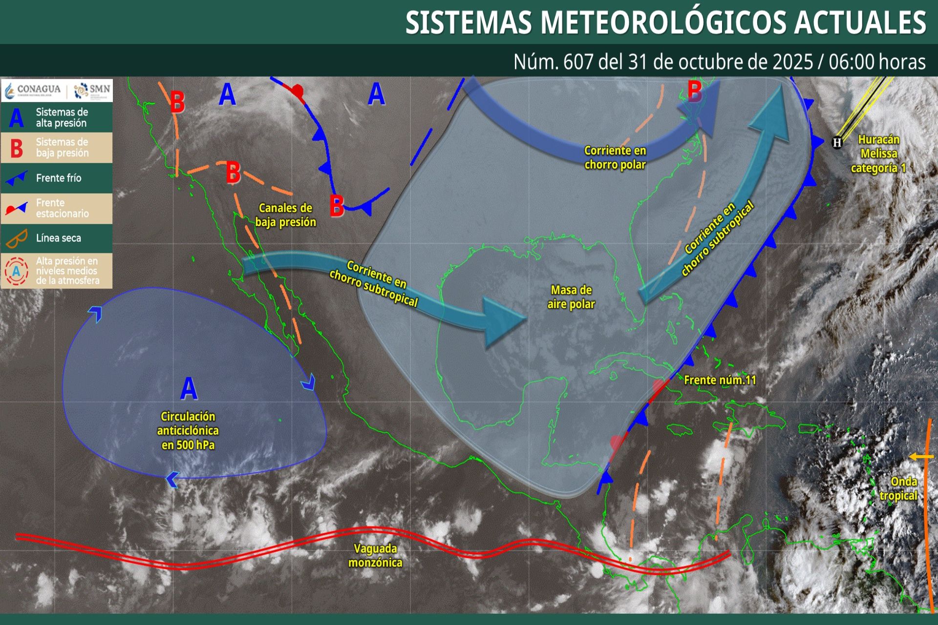 Pronóstico Meteorológico General Martutino de hoy Viernes 31 de Octubre de 2025.