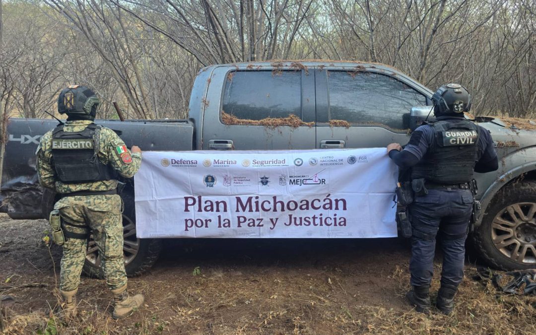 Fuerzas federales y estatales desarticulan campamentos y aseguran a cuatro personas en operativos en Michoacán