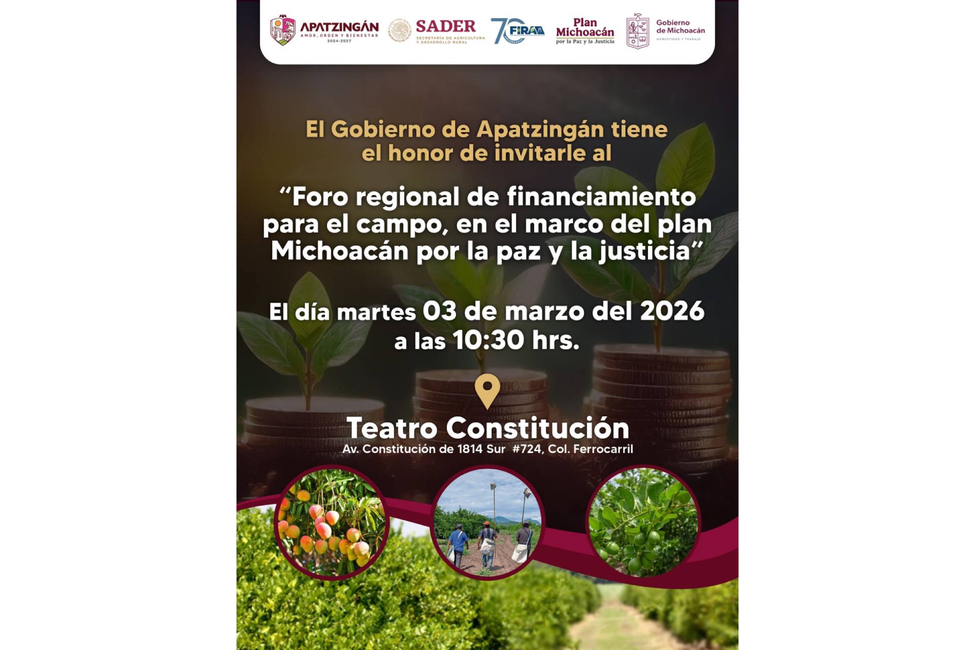Gobierno de Apatzingán convoca al campo: financiamiento y desarrollo, la apuesta para agricultores y ganaderos.