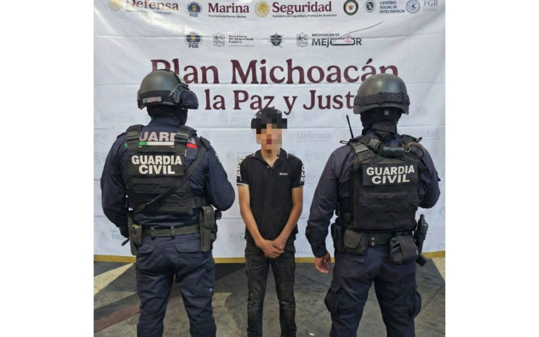 Guardia Civil asegura a adolescente en Aguililla; estaría presuntamente relacionado con hechos violentos del pasado domingo