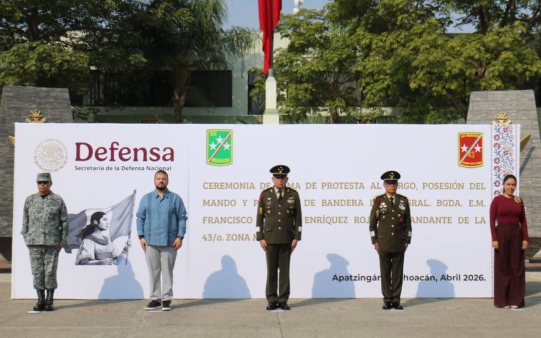 Cambio de mando en la 43ª Zona Militar con sede en Apatzingán.