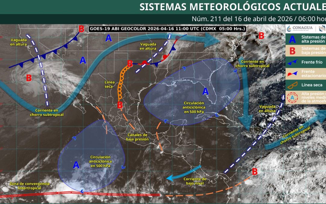 Pronóstico Meteorológico General Matutino de hoy Jueves 16 de Abril de 2026.