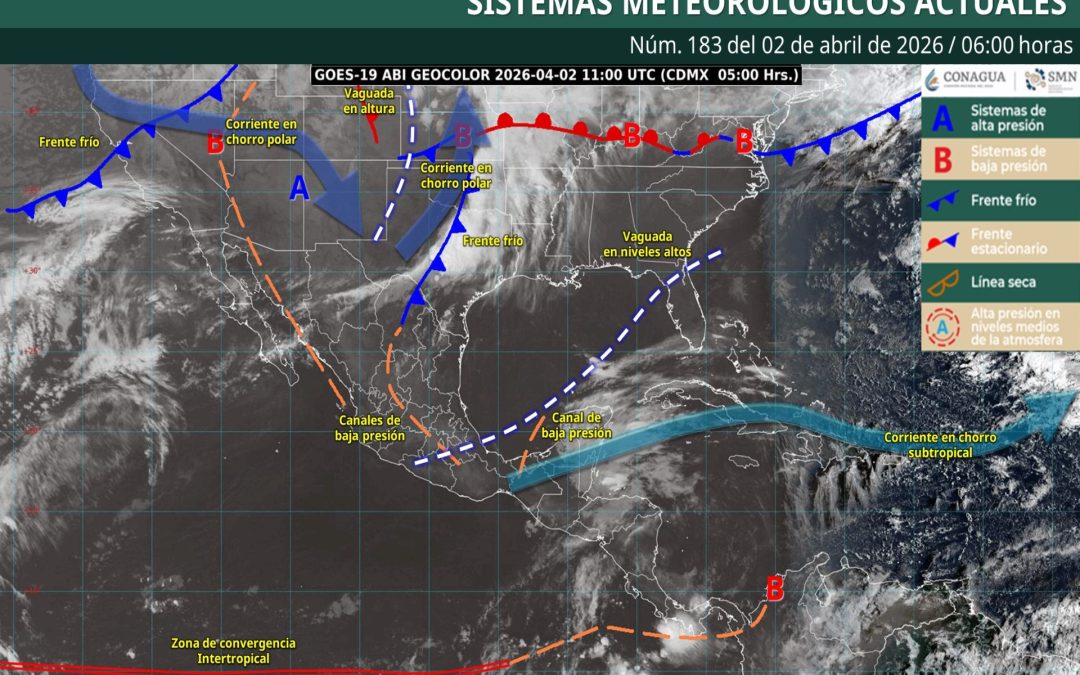 Pronóstico Meteorológico General Matutino de hoy Jueves 02 de Abril de 2026.