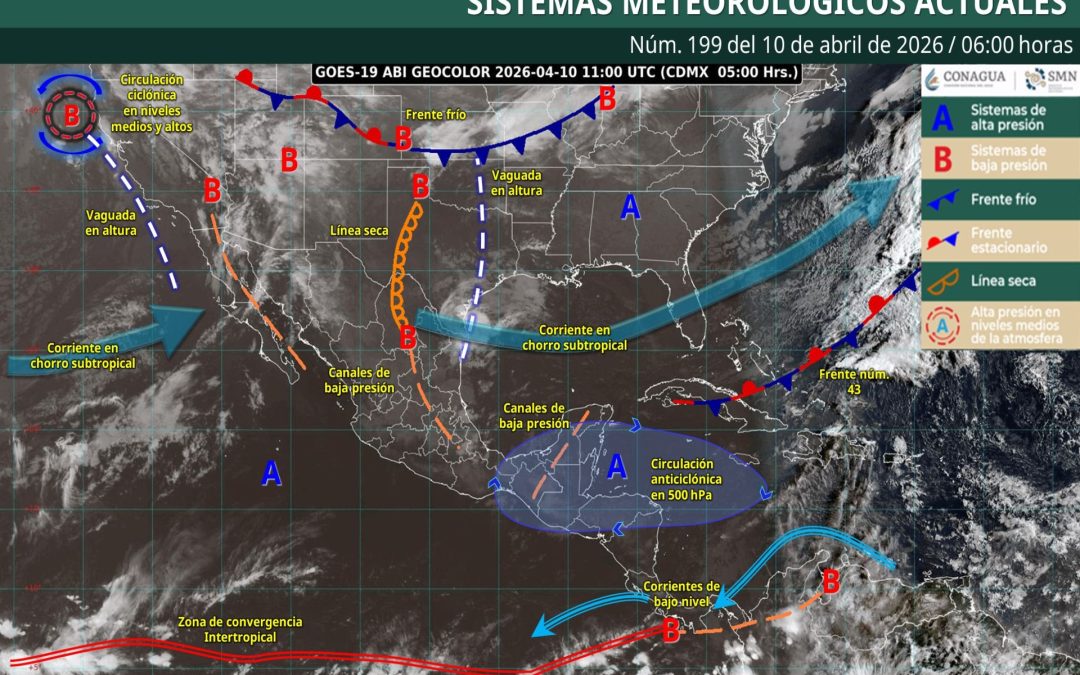 Pronóstico Meteorológico General Matutino de hoy Viernes 10 de Abril de 2026.