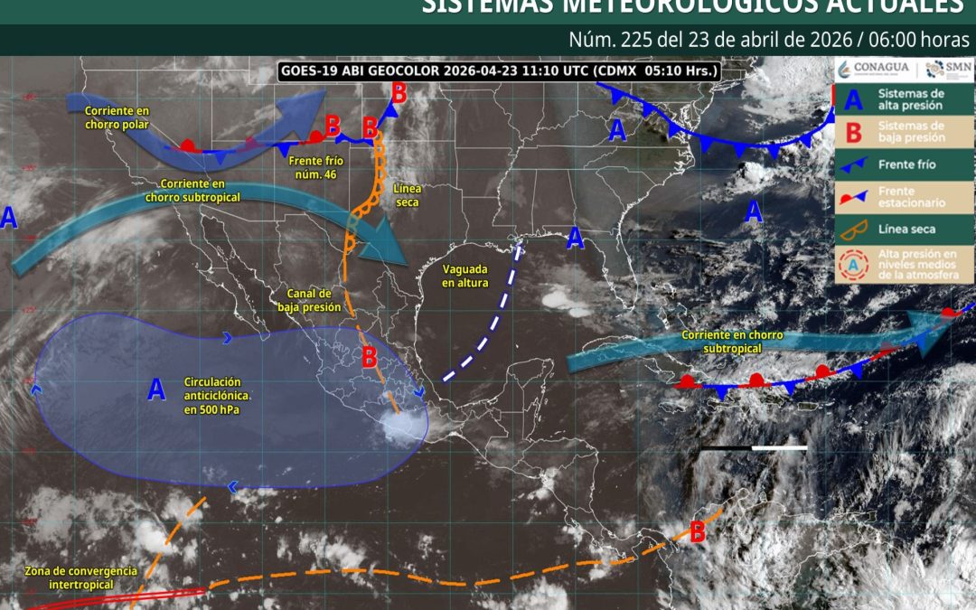 Pronóstico Meteorológico General Matutino de hoy Jueves 23 de Abril de 2026.