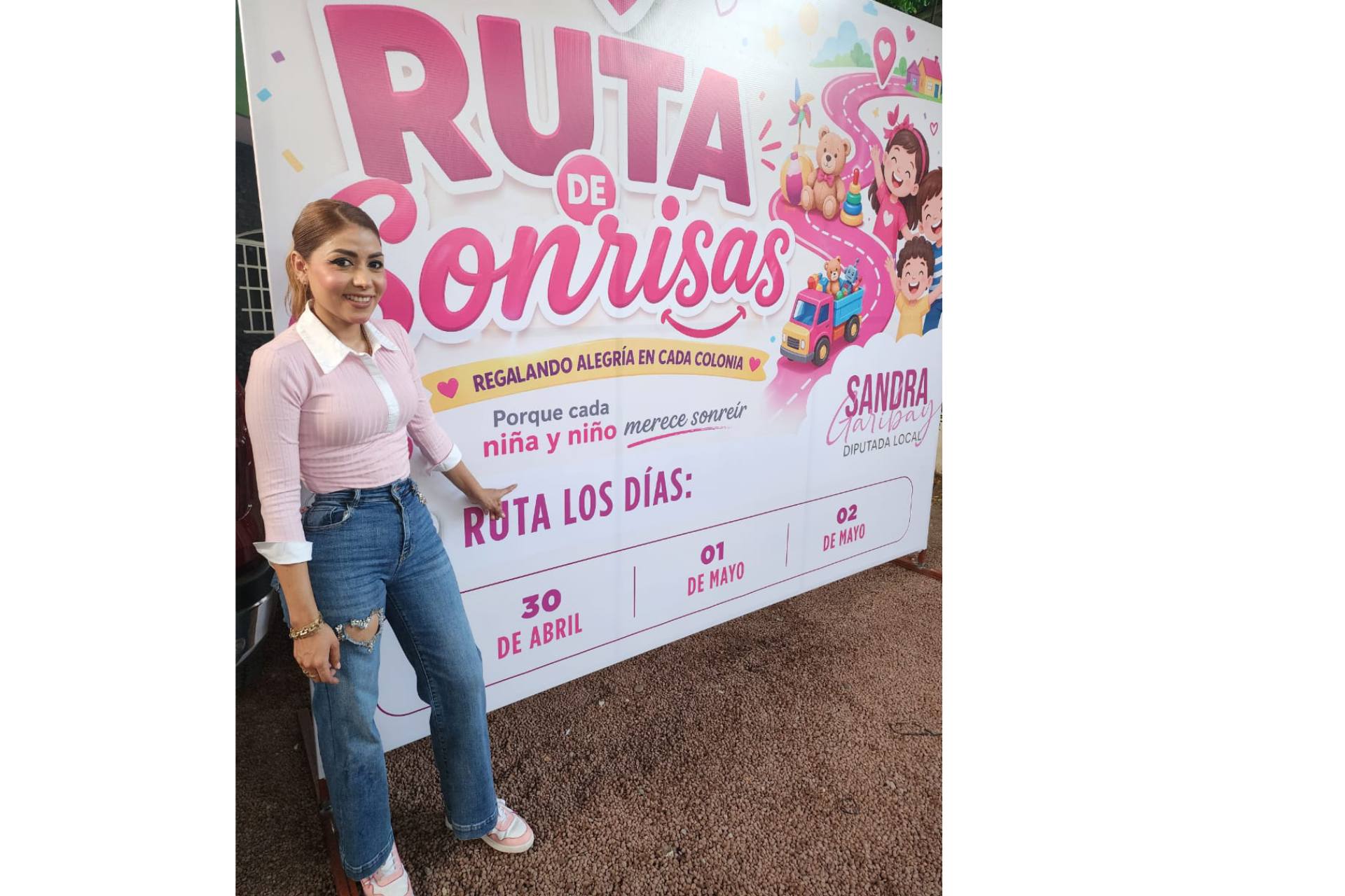 “Ruta de Sonrisas” llevará alegría a más de 2 mil niñas y niños en Apatzingán: Sandra Garibay.