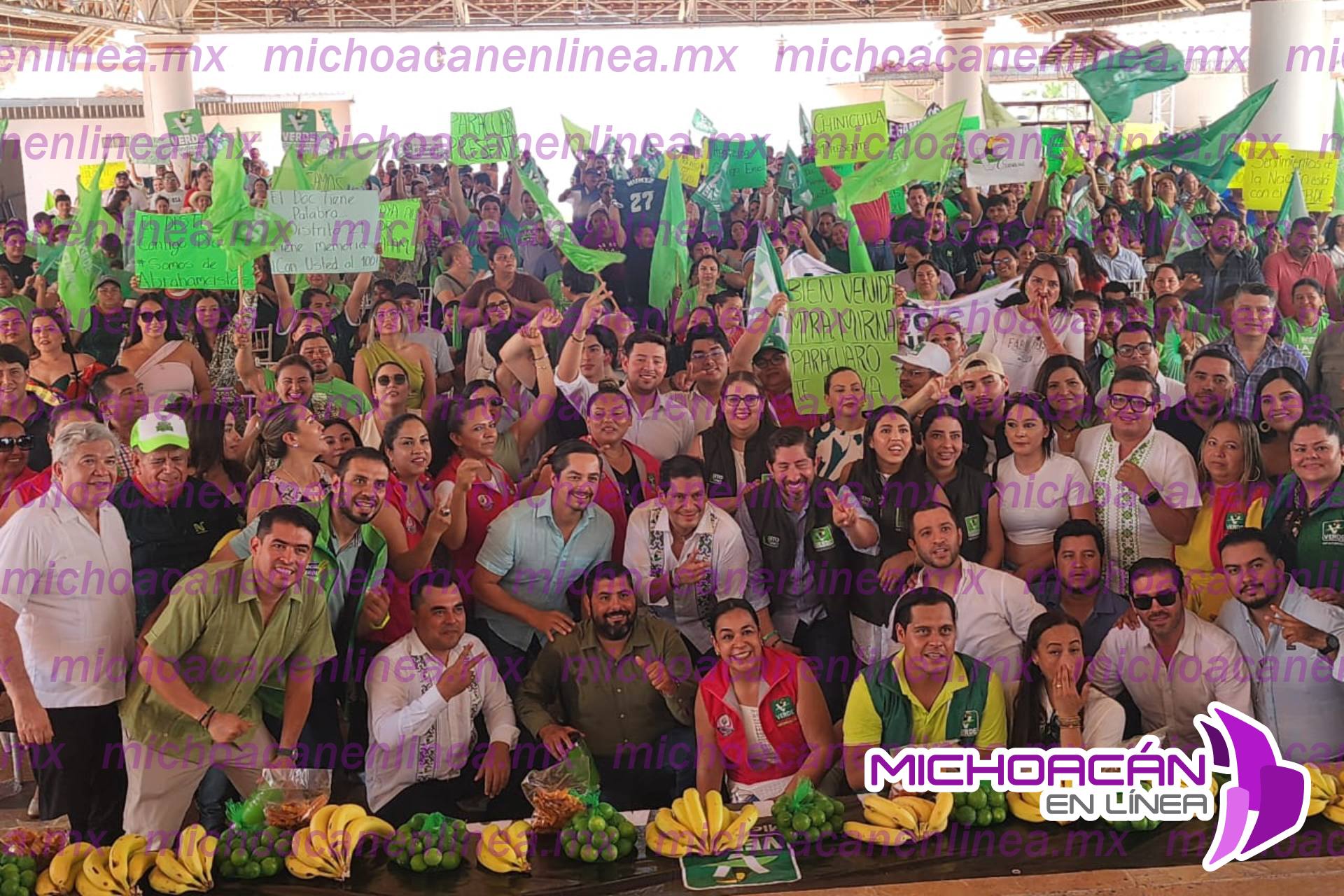Multitudinaria asamblea regional del PVEM en Apatzingán