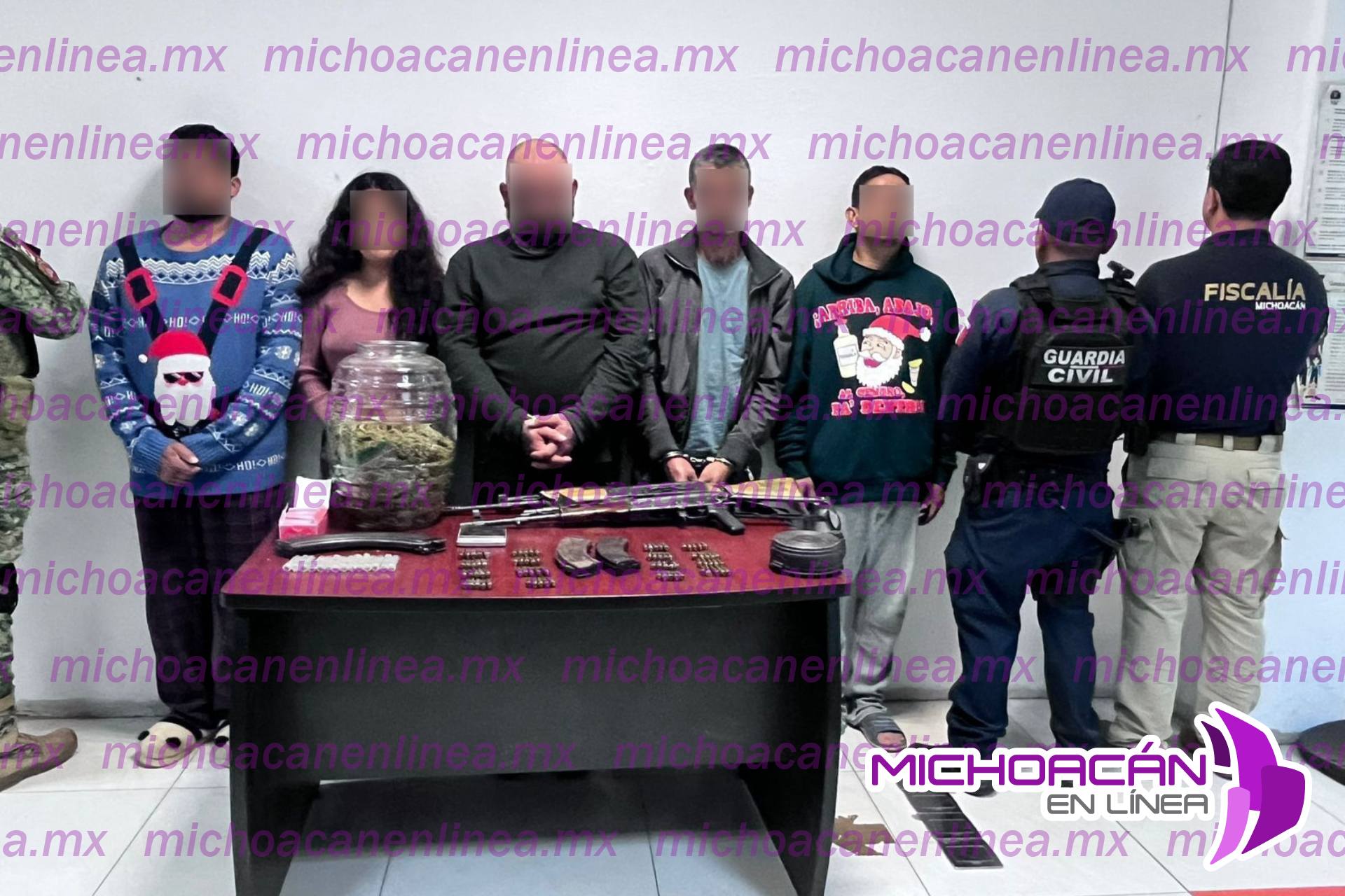 Operativo interinstitucional en Tancítaro, deja 5 detenidos y 2 armas aseguradas: SSP