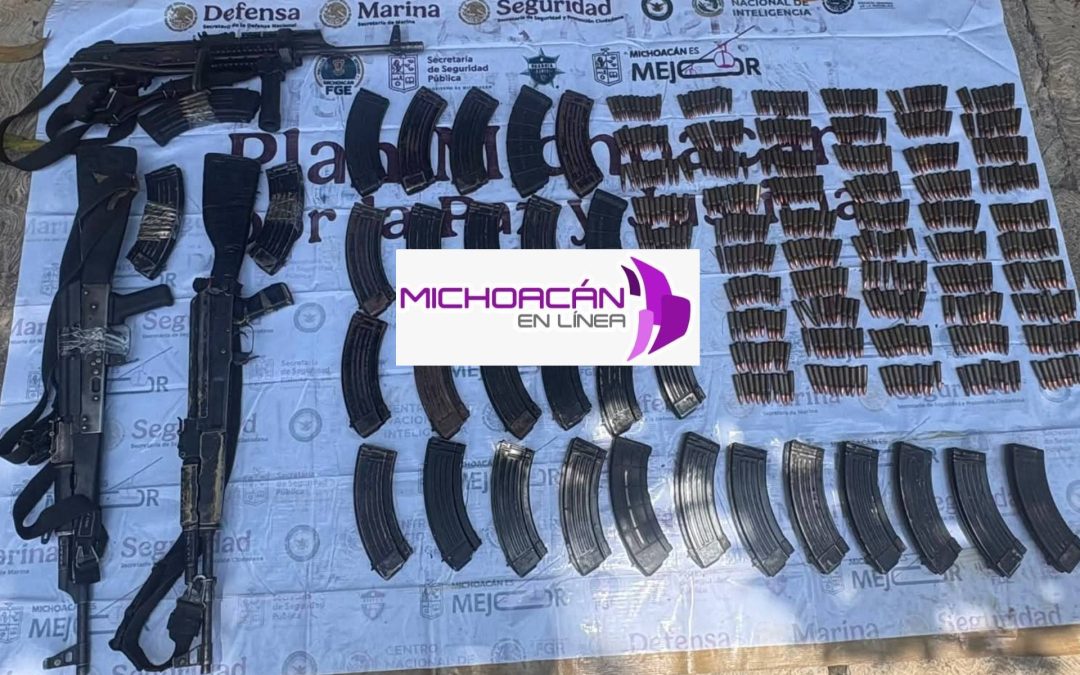 Fuerzas federales y estatales decomisan armamento de alto poder en Parácuaro