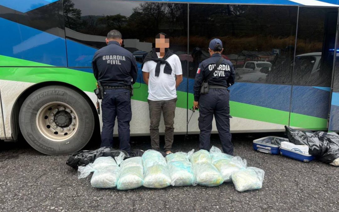Guardianes del Camino asegiuran más de 27 kg de mariguana en la Autopista Siglo XXI