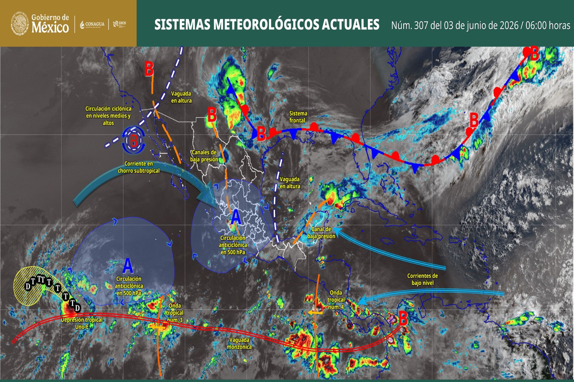 Pronóstico Meteorológico General Matutino de hoy miércoles 03 de Junio de 2026.